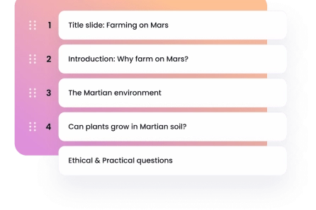 presentation outline Decksy’s AI presentation generator